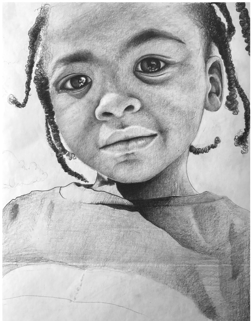 Illustration: A graphite portrait of Brooklyn's Nysia