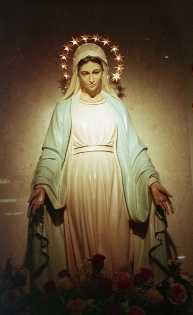 The statue of Our Lady of Mount Carmel inside the church. Photo by Christina Rinaldi, 2023.
